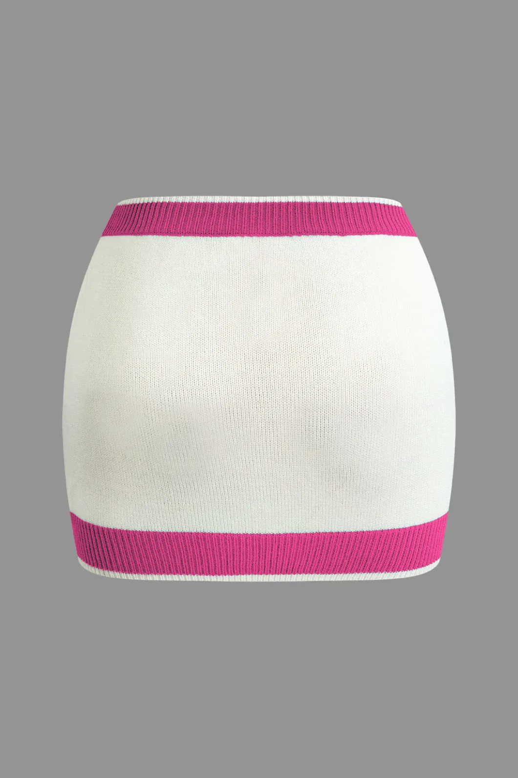 Contrast Collar Crop Knit Top And Mini Skirt Set>MICAS Online