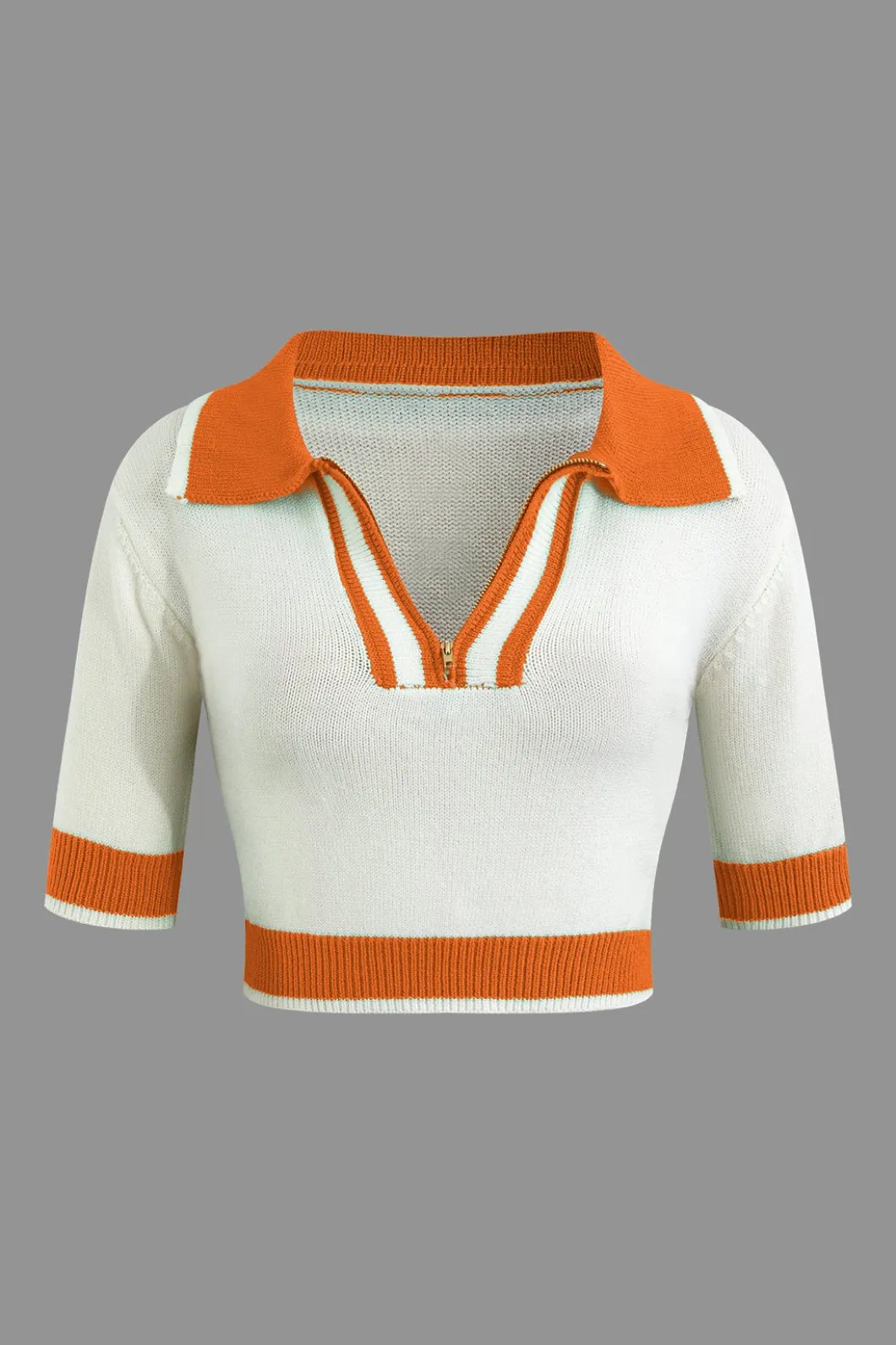 Contrast Collar Crop Knit Top And Mini Skirt Set>MICAS Online