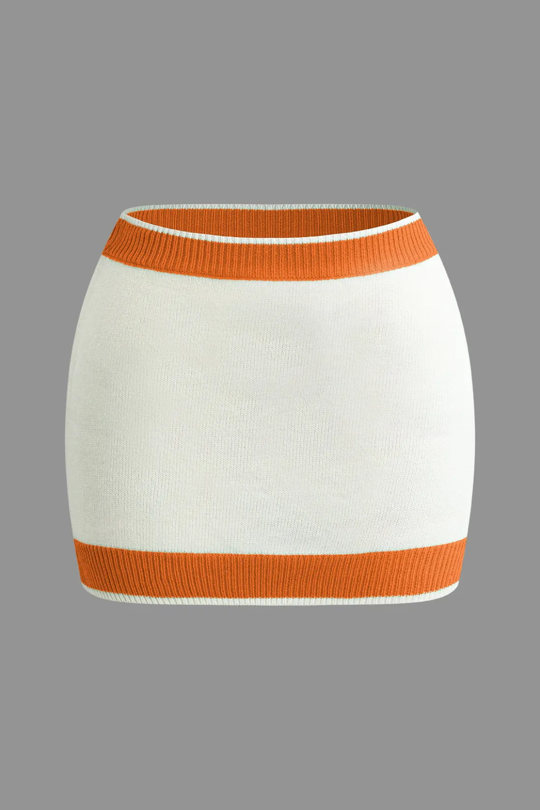 Contrast Collar Crop Knit Top And Mini Skirt Set>MICAS Online