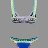 Contrast Crochet Trim Bikini Set>MICAS New