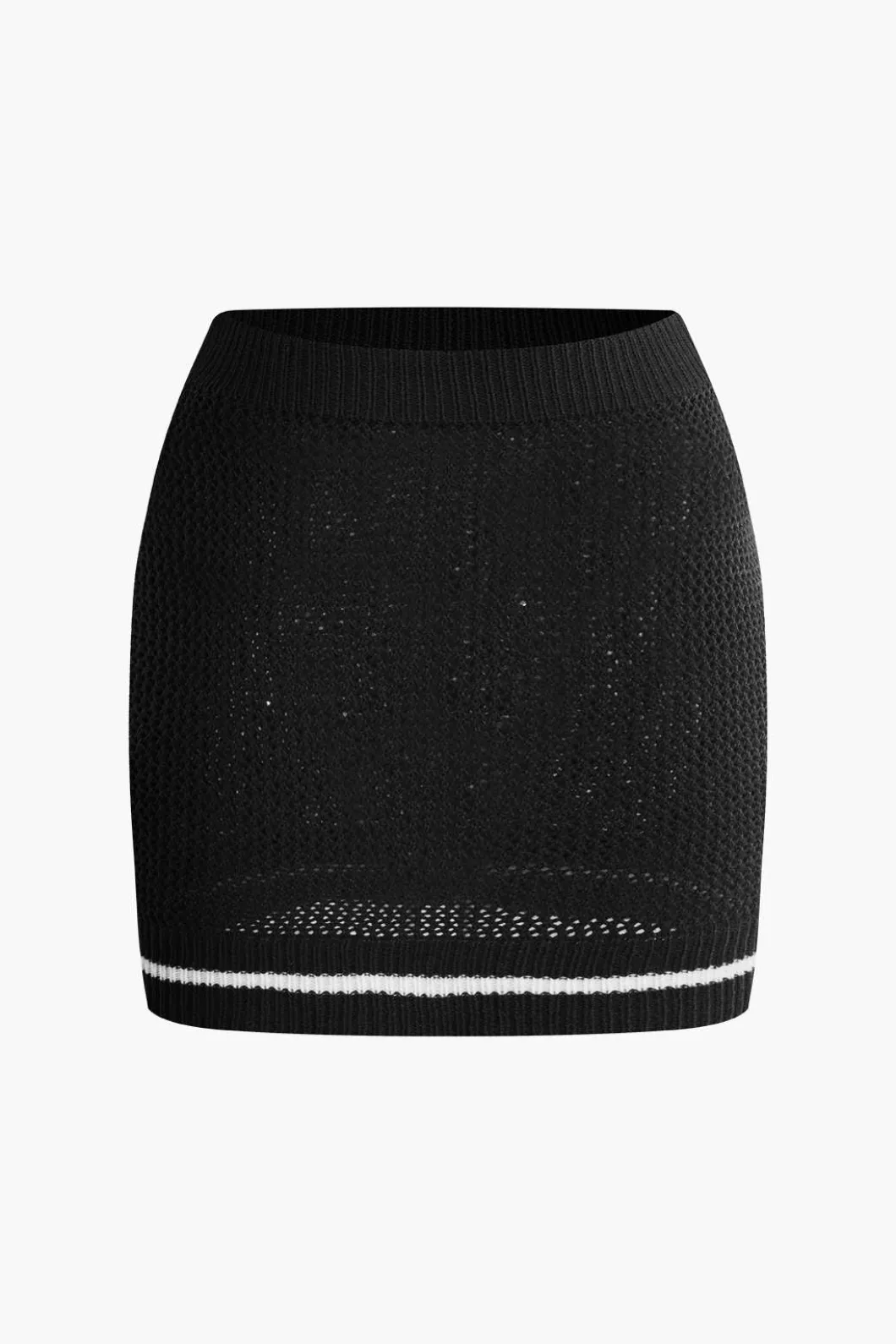 Contrast Hollow Out Tank Top And Mini Skirt Set>MICAS Online