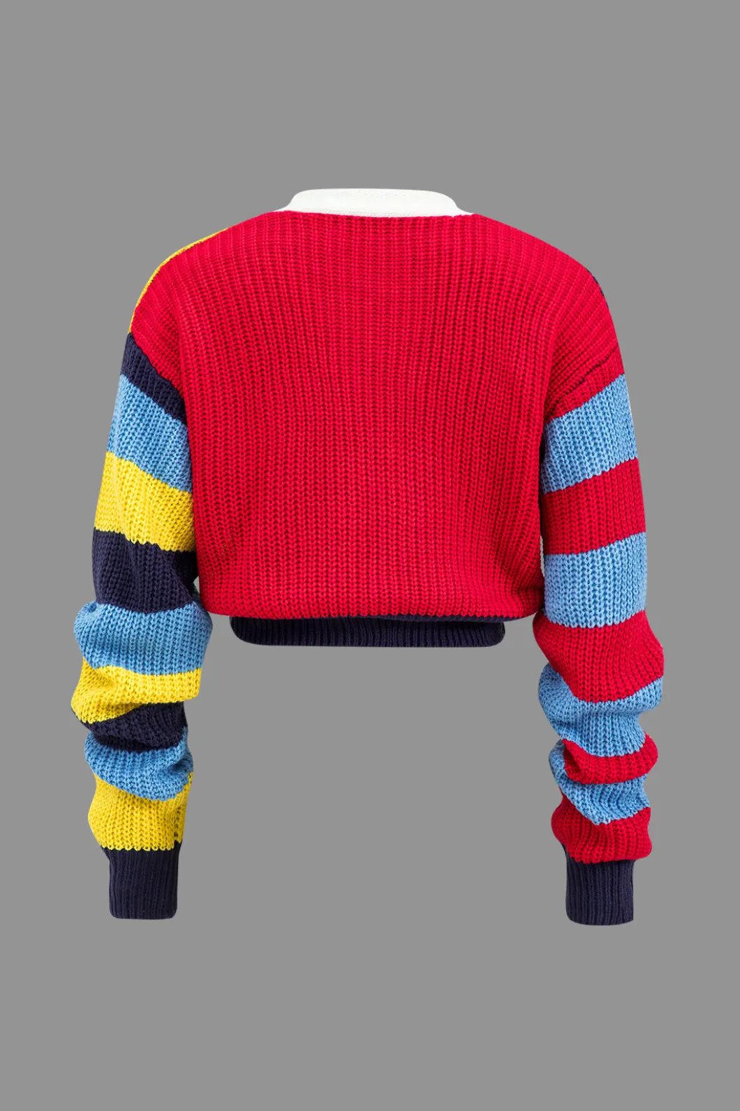 Contrast Knit Button Long-Sleeve Top>MICAS Best