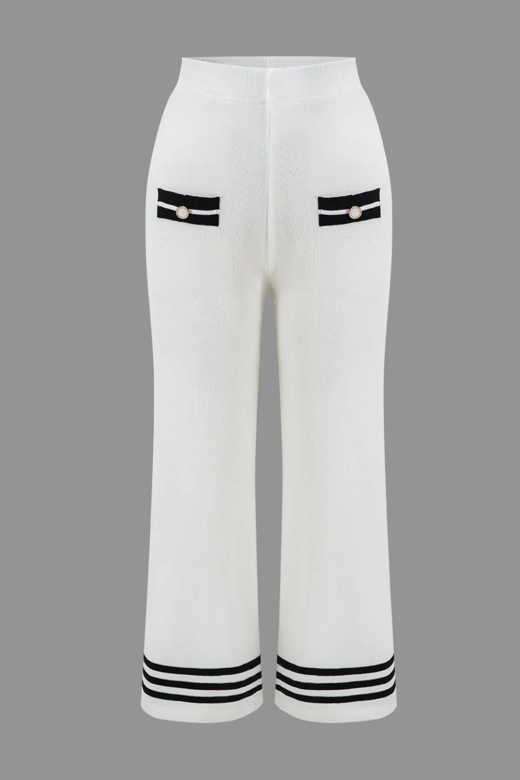 Contrast Knit Button Top And Pants Set>MICAS New