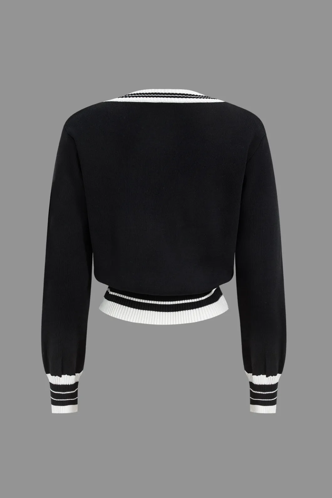 Contrast Knit Button Top And Pants Set>MICAS New