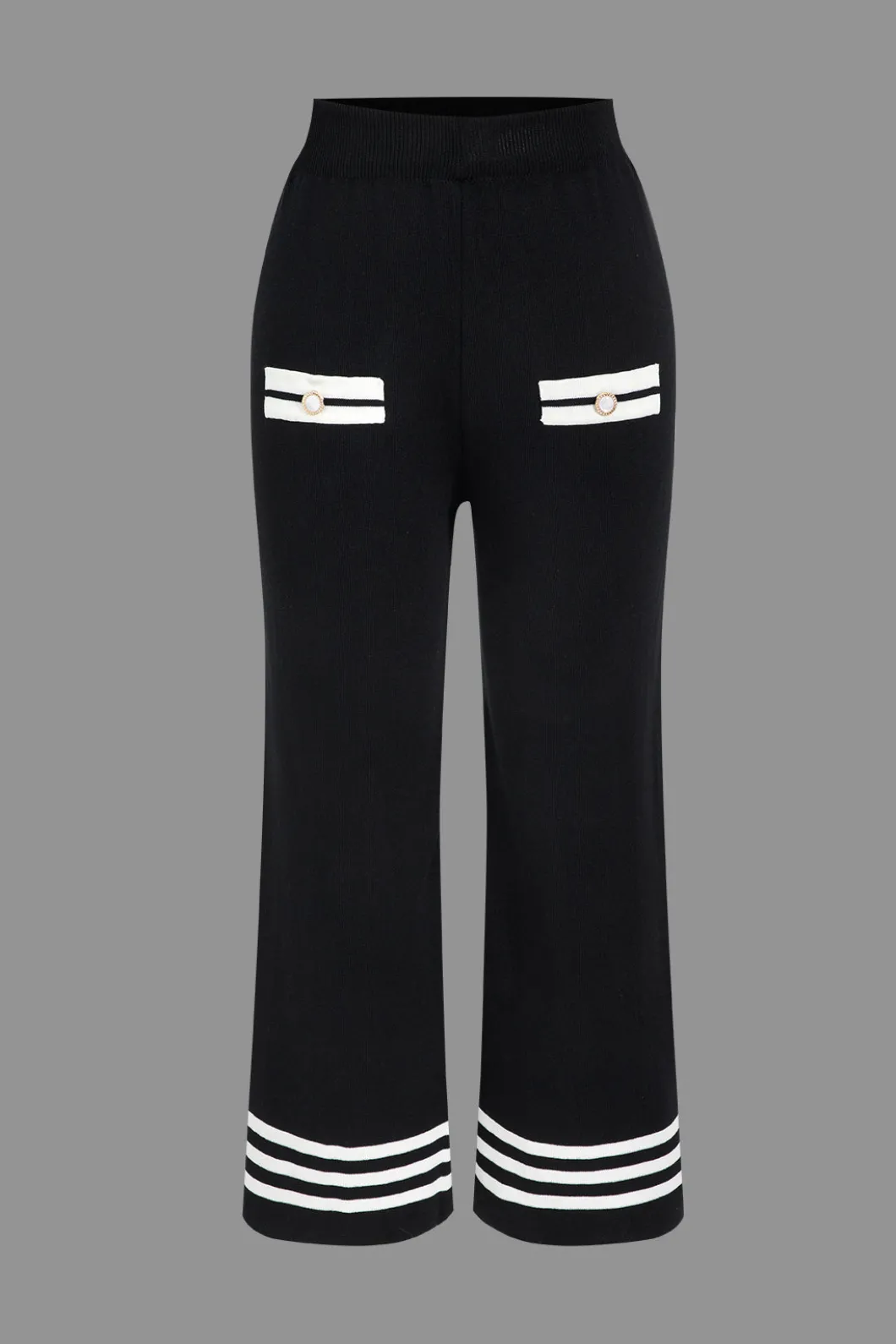 Contrast Knit Button Top And Pants Set>MICAS New