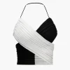 Contrast Knit Crossed Tie-Up Tank Top>MICAS Fashion