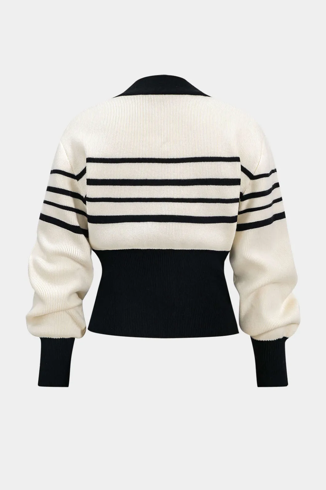 Contrast Knit Metallic Button Cardigan>MICAS New