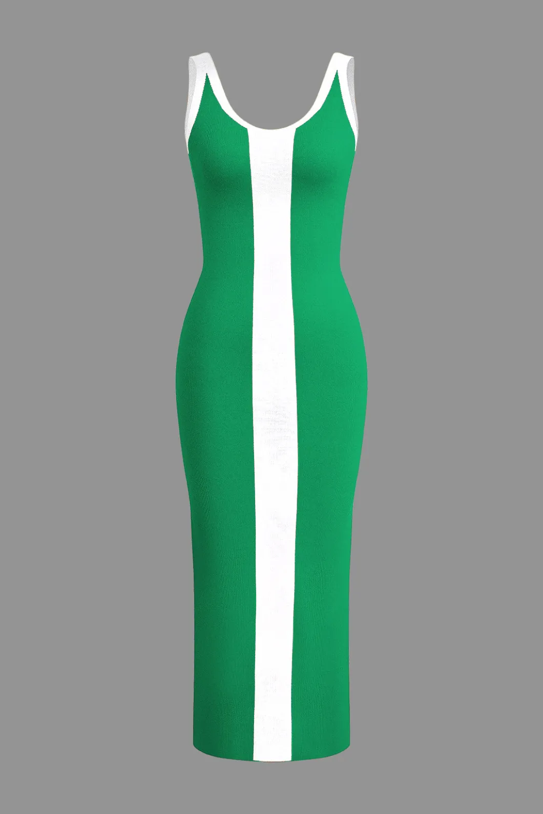 Contrast Knitted Slit Midi Dress>MICAS Discount
