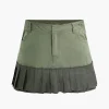 Contrast Pleated Mini Skirt>MICAS Sale