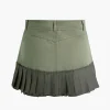 Contrast Pleated Mini Skirt>MICAS Sale