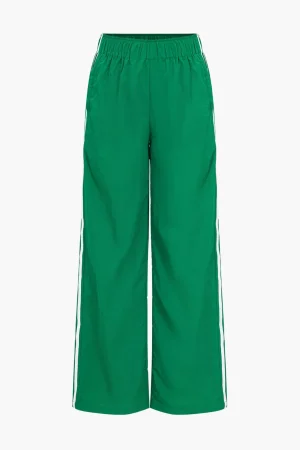 Contrast Side Stripe Pocket Elastic Waist Pants>MICAS Hot