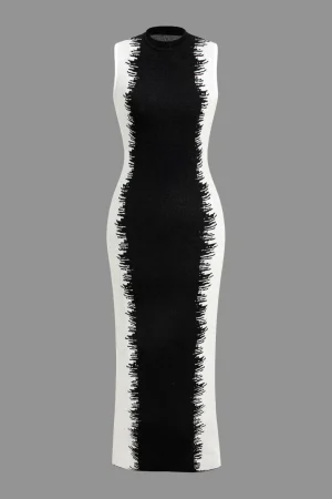 Contrast Sleeveless Bodycon Knit Dress>MICAS Sale