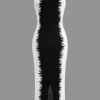 Contrast Sleeveless Bodycon Knit Dress>MICAS Sale