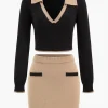 Contrast Sweater And Skirt Set>MICAS Online