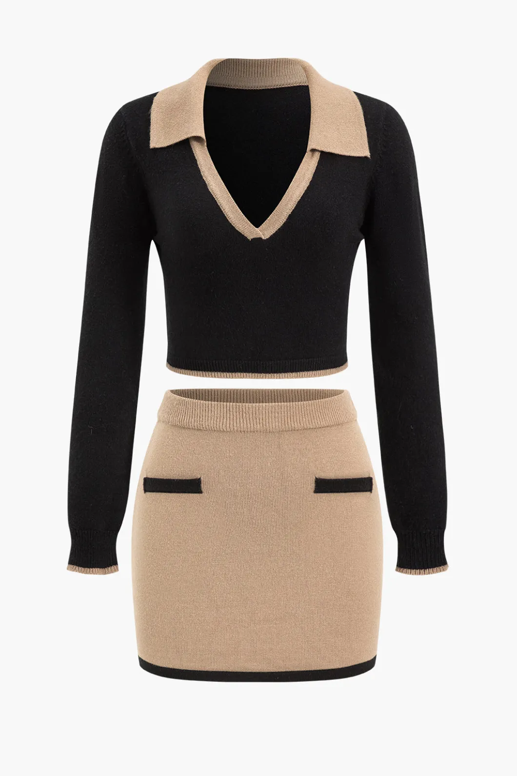 Contrast Sweater And Skirt Set>MICAS Online