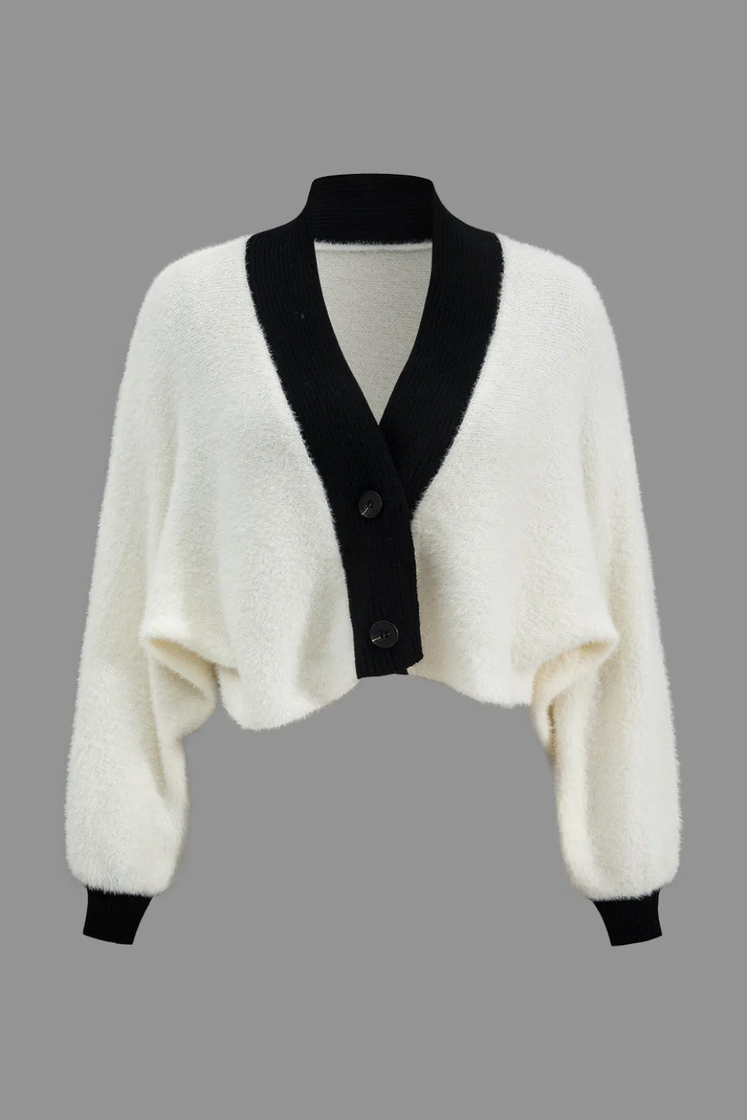 Contrast Sweater Button Cropped Cardigan And Slip Dress Set>MICAS Hot