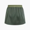 Contrast Tie-Up Elastic Waistband Skirt>MICAS Outlet