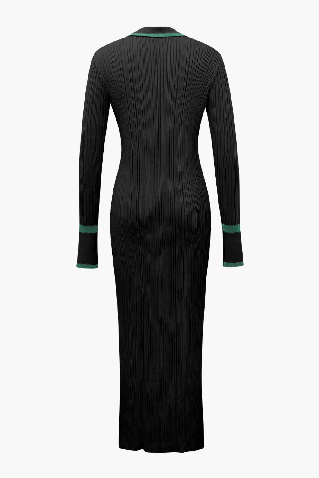 Contrast Trim Button Down Knitted Dress>MICAS Hot