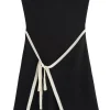Contrast Trim Knit Tie Front Strapless Mini Dress>MICAS New