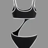 Contrast Trim One-Piece Swimsuit>MICAS Clearance