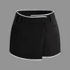 Contrast Trim Wrap Skort>MICAS Clearance