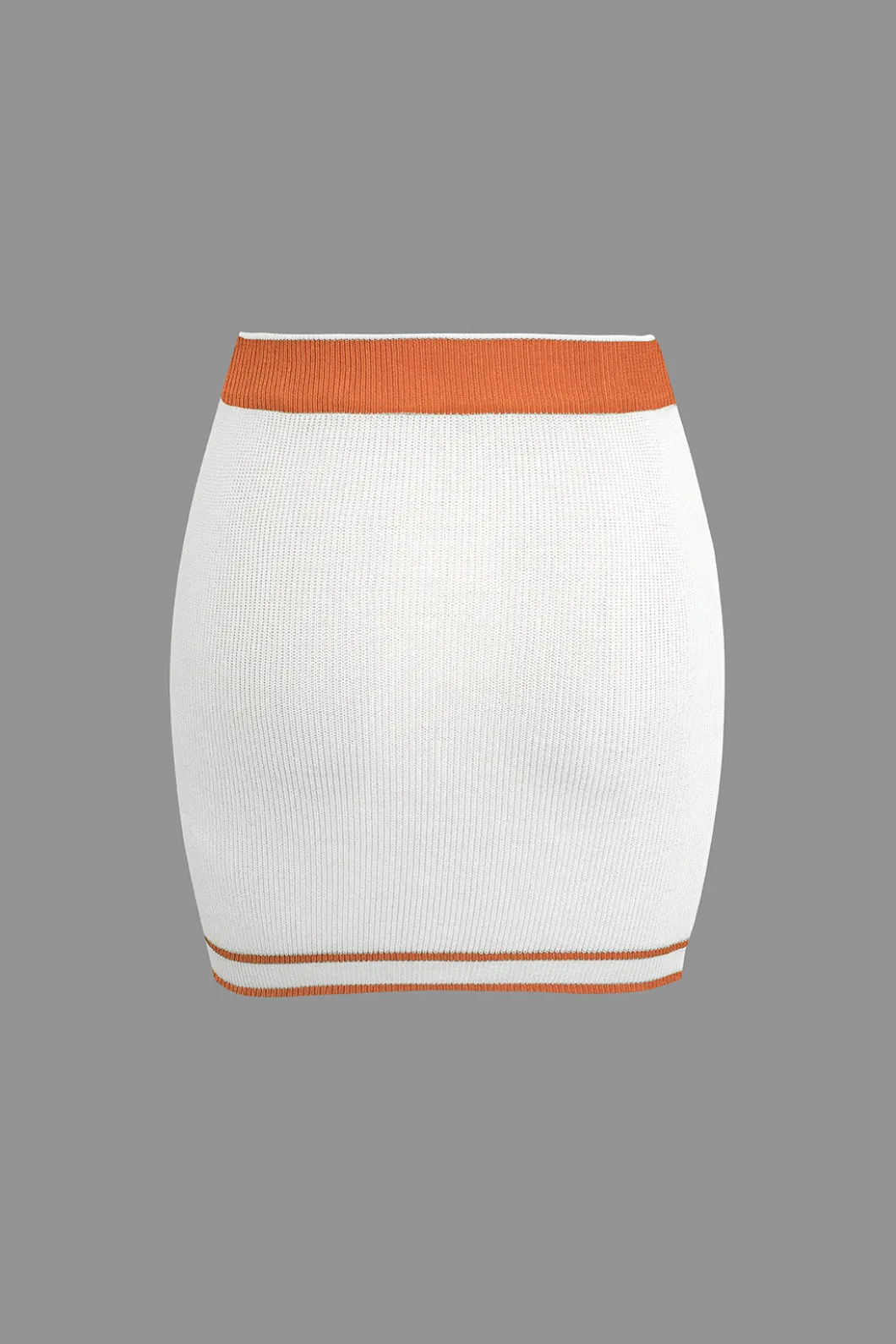 Contrast V-neck Knit Top And Mini Skirt Set>MICAS Sale