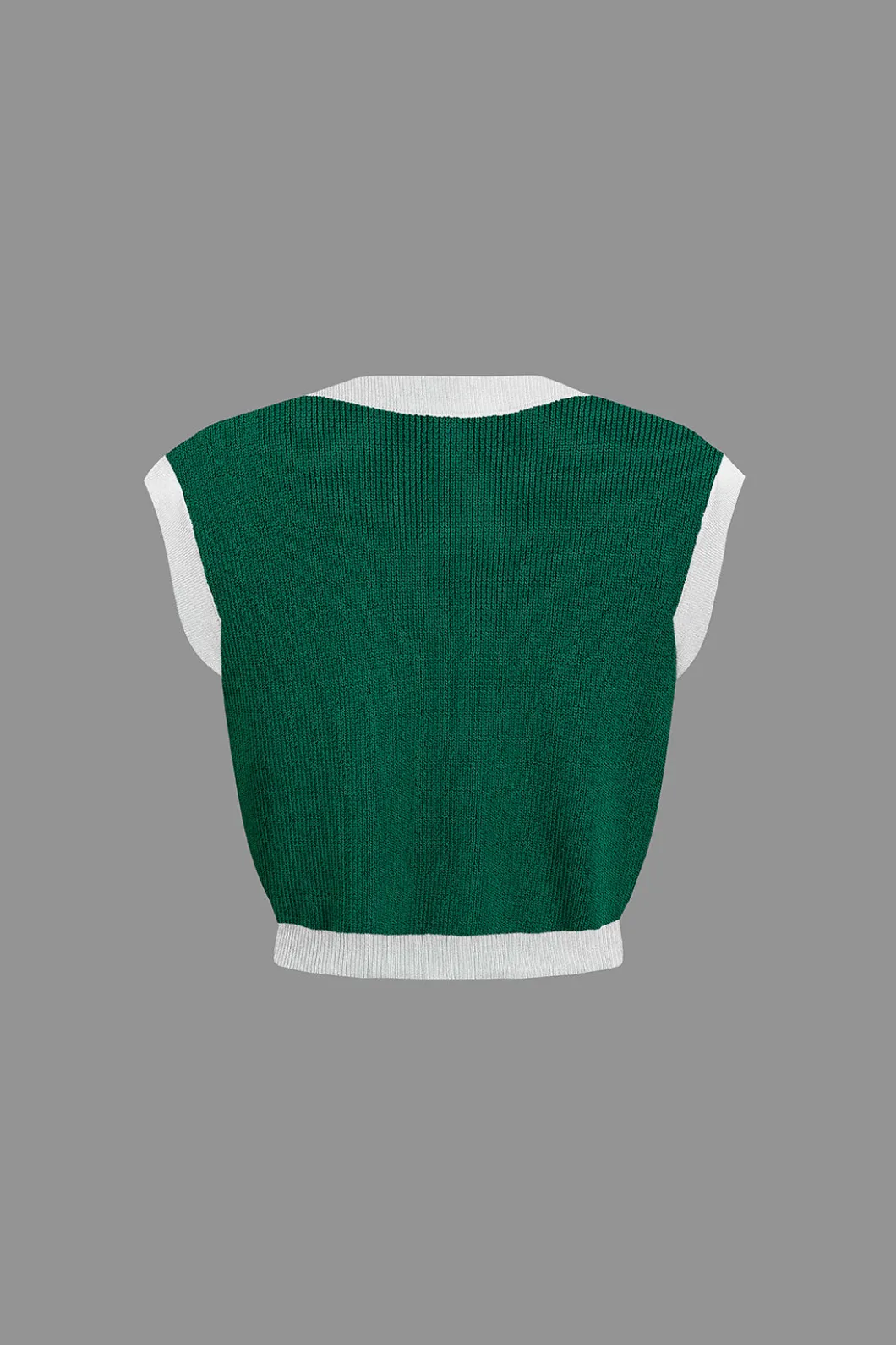 Contrast V-neck Knit Top And Mini Skirt Set>MICAS Sale