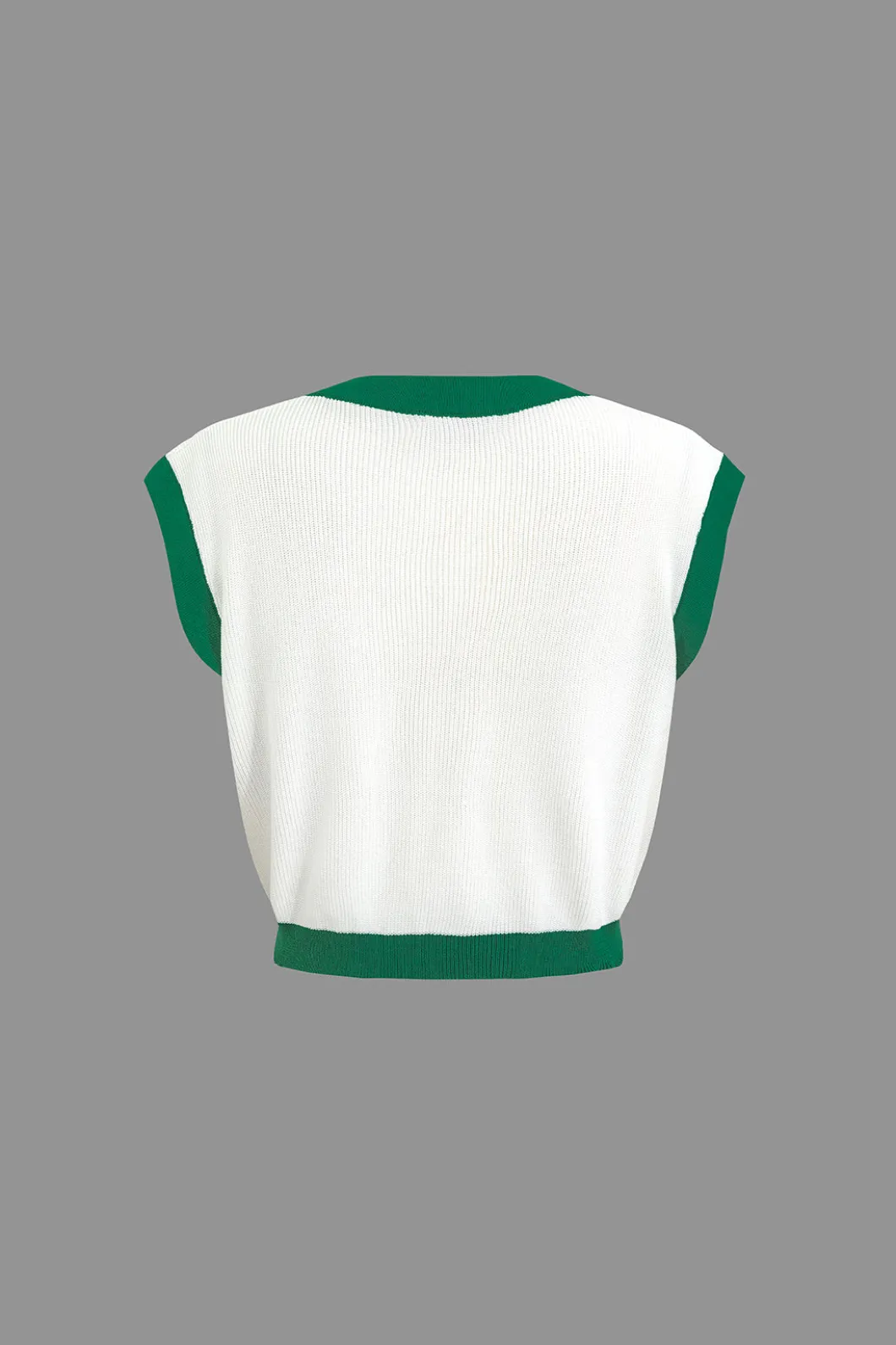 Contrast V-neck Knit Top And Mini Skirt Set>MICAS Sale