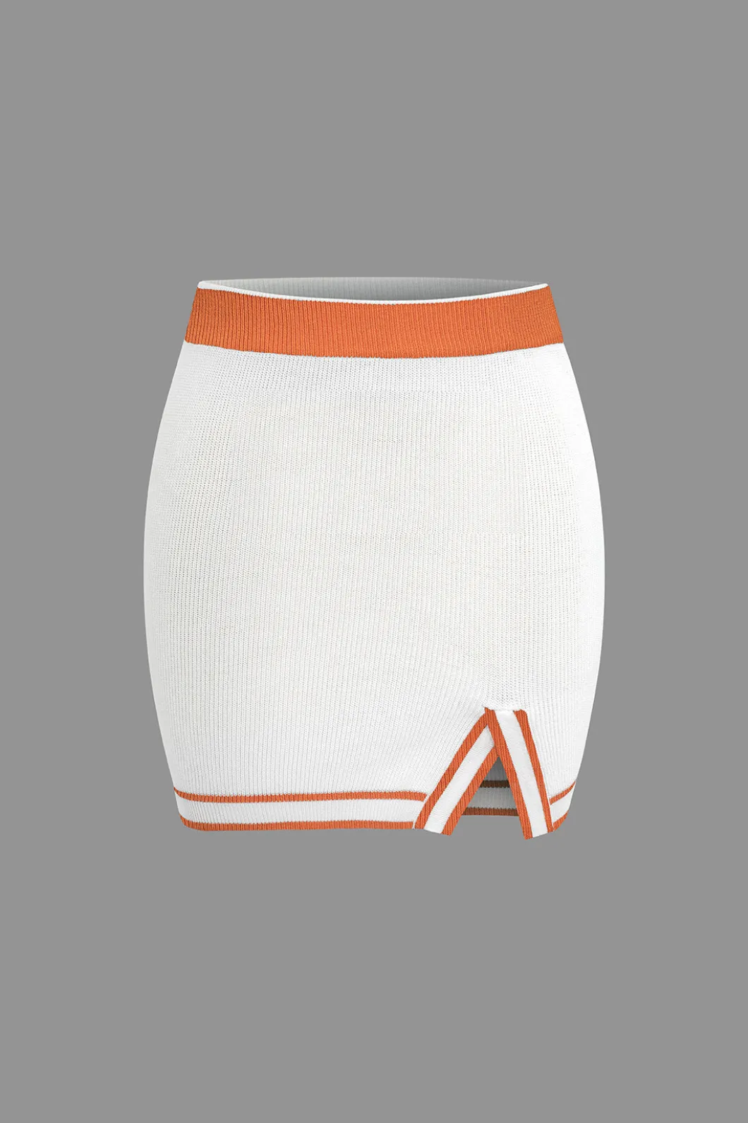 Contrast V-neck Knit Top And Mini Skirt Set>MICAS Sale