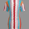 Contrast Wavy Stripe Knit Dress>MICAS Sale