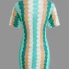 Contrast Wavy Stripe Knit Dress>MICAS Sale