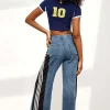 Contrast Wide Leg Jeans>MICAS Discount