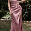 Corset Cowl Neck High Slit Maxi Dress>MICAS Clearance