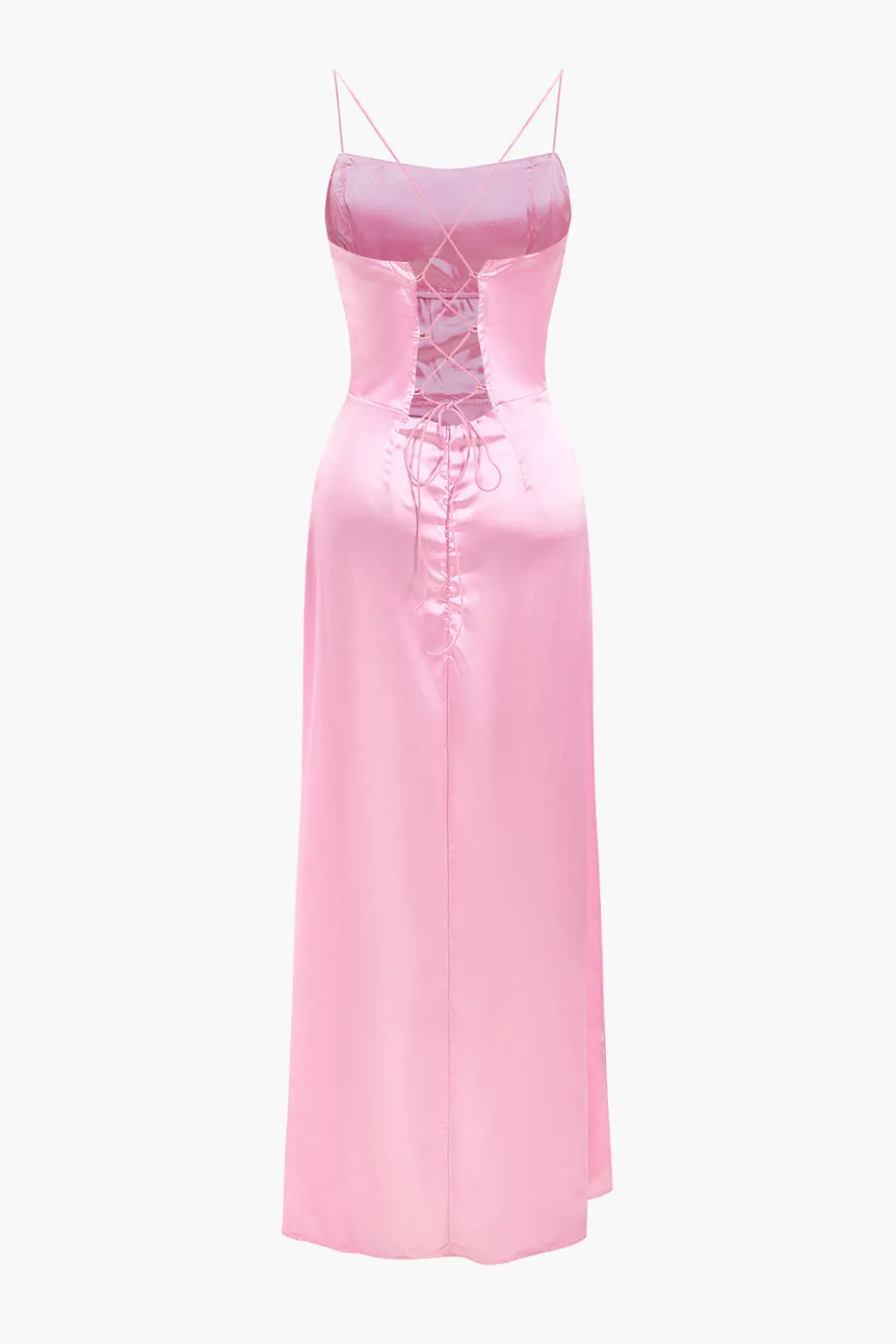 Corset Cowl Neck High Slit Maxi Dress>MICAS Clearance