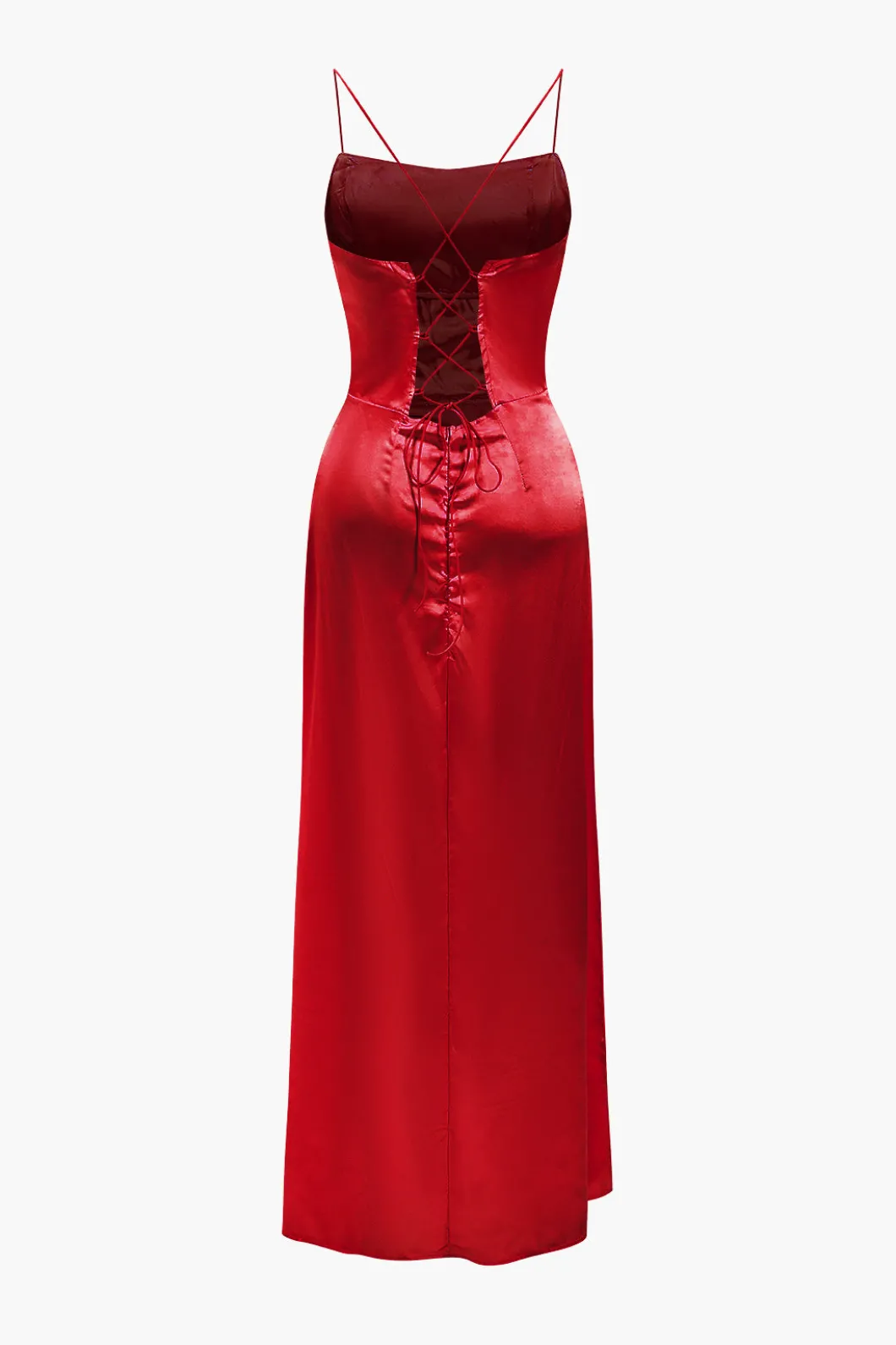 Corset Cowl Neck High Slit Maxi Dress>MICAS Clearance