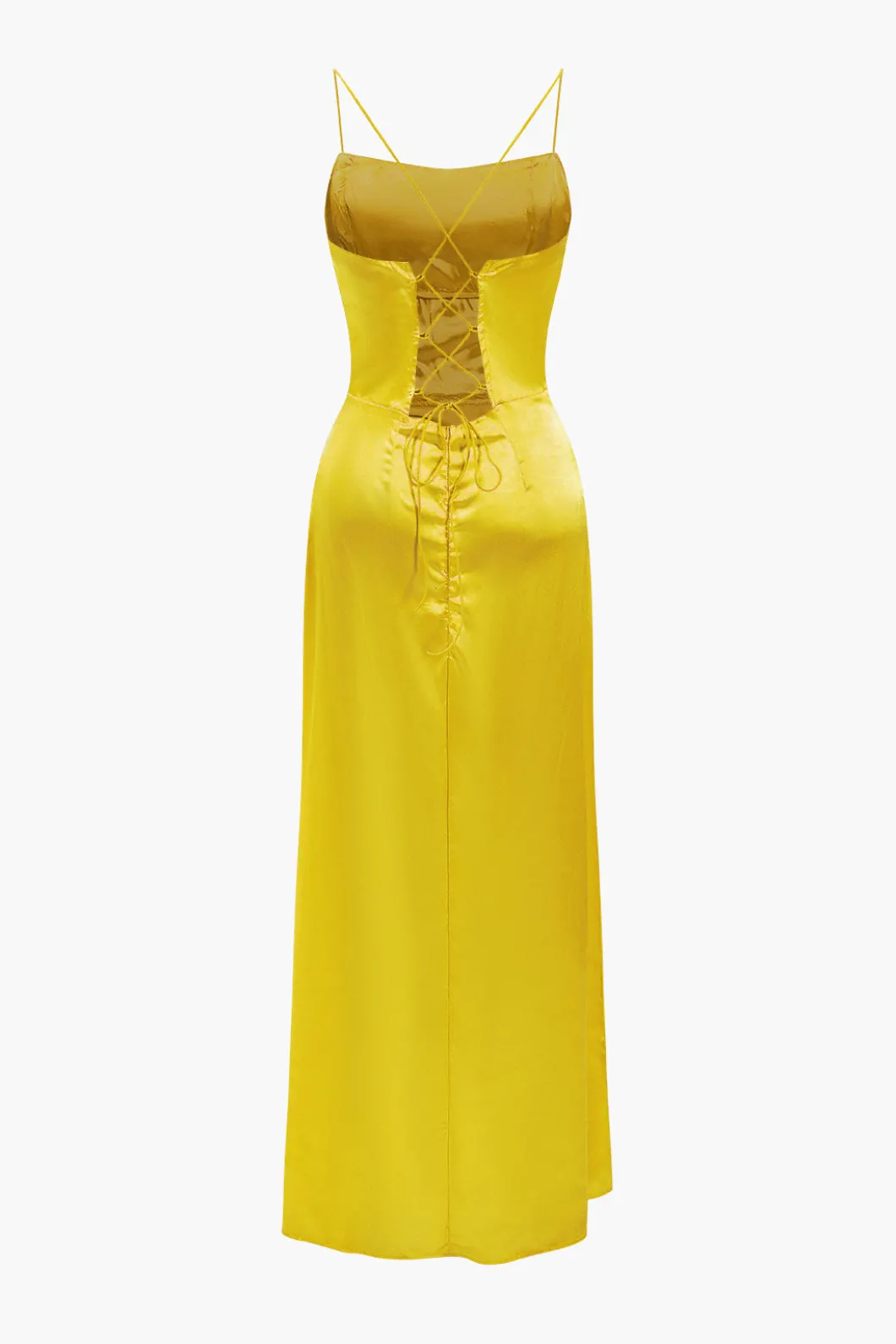 Corset Cowl Neck High Slit Maxi Dress>MICAS Clearance