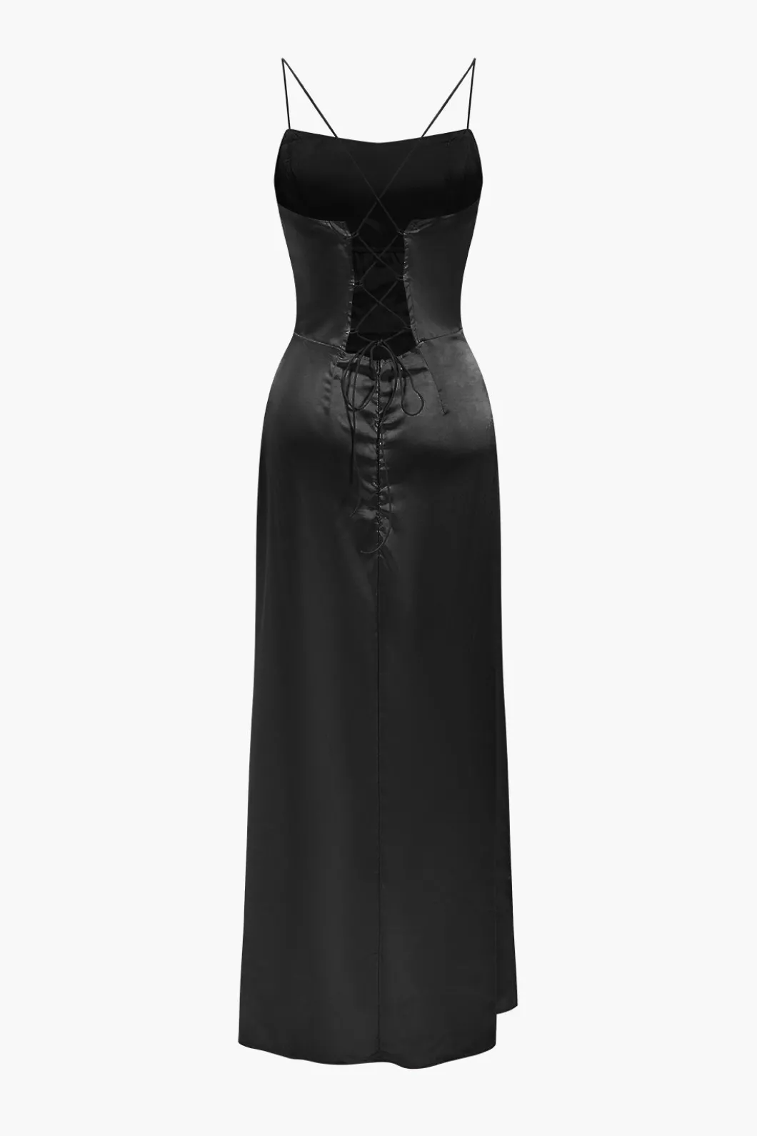 Corset Cowl Neck High Slit Maxi Dress>MICAS Clearance