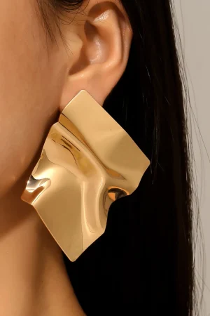 Crinkled Statement Earrings>MICAS Online