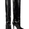 Crocodile Leather High Tube Pointed Toe Over The Knee Boots>MICAS Hot