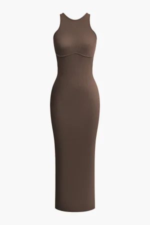 Cross Backless Slit Midi Dress>MICAS Best