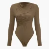 Crossed Ruched Bodysuit>MICAS Discount