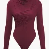 Crossed Ruched Bodysuit>MICAS Discount