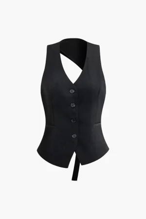Cut Out Back Vest>MICAS Fashion