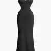 Cut Out Backless Bustier Slip Maxi Dress>MICAS Fashion