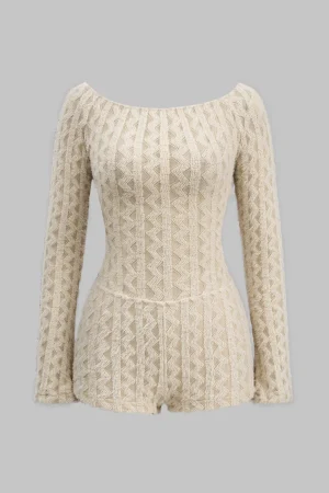 Cut out Backless Long Sleeve Romper>MICAS Sale