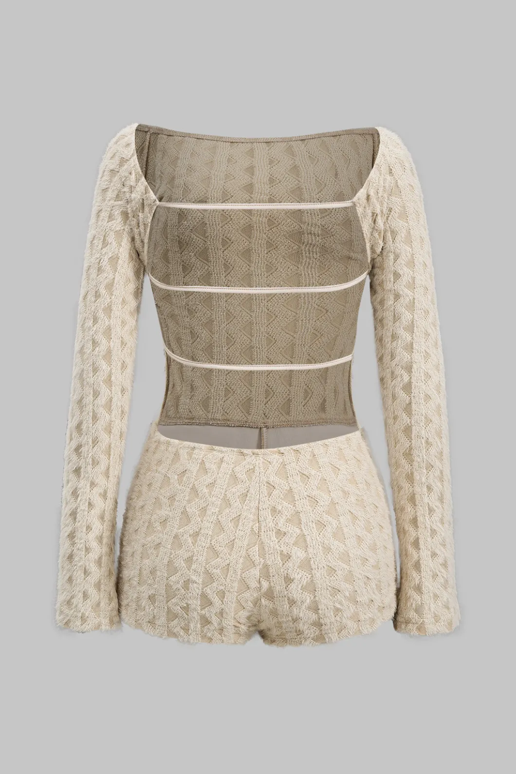 Cut out Backless Long Sleeve Romper>MICAS Sale