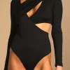 Cut Out Long Sleeve Bodysuit>MICAS Fashion