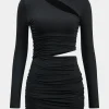 Cut Out Long Sleeve Mini Dress>MICAS Fashion