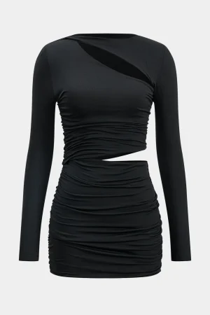 Cut Out Long Sleeve Mini Dress>MICAS Fashion