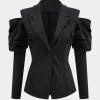 Cut Out Notched Lapel Blazer>MICAS Hot
